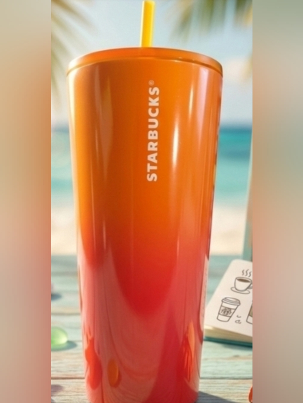 Starbucks 24oz NWT Orange Ombre Tumbler w/ Straw | Summer Cup